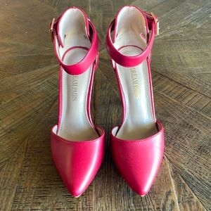 Ankle Women's Pointed Toe Ankle Strap D'Orsay High Heel Stiletto Pumps Shoes